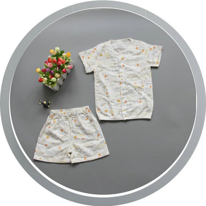 Cotton gauze baby pajamas